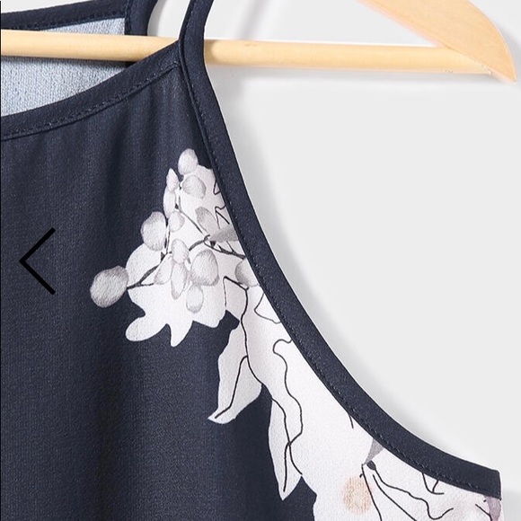 Blue Floral Sleeveless Mini Dress Size M - Picture 4 of 10